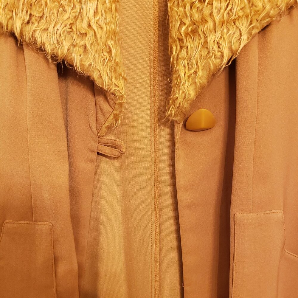 Design Todays Vintage Long Jacket One Tone 3 pc Suit w/Faux Fur Collar, Size XL - Picture 6 of 15